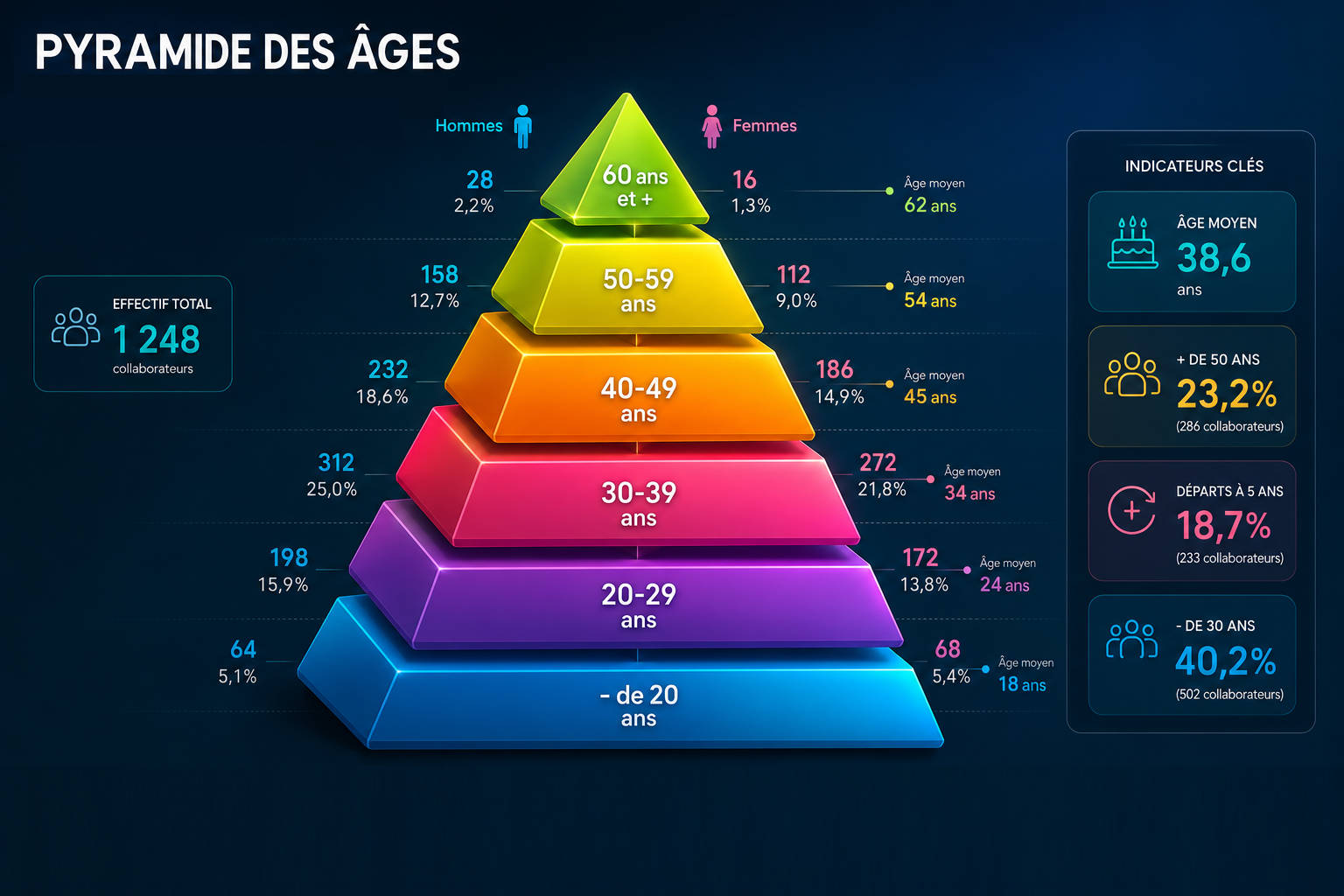 Graphique de pyramide des âges