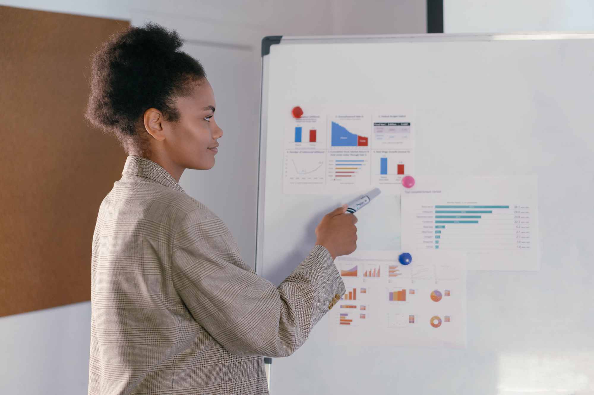 femme enseignant des graphique